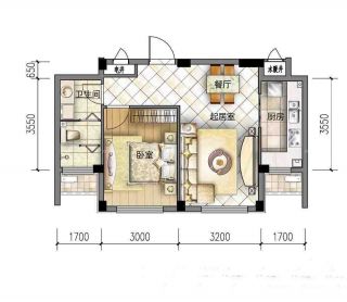 2023最新欧式风格一室两厅平面设计图