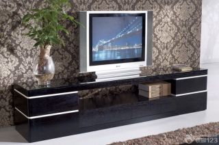 2023家装客厅黑色大理石电视柜设计图片