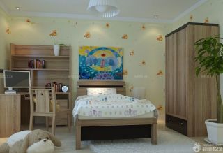 最新小户型儿童房间实木家具布置图