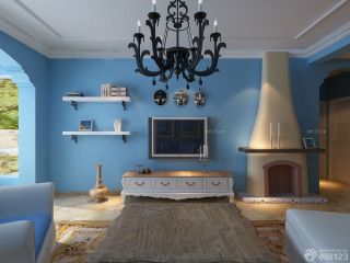 最新地中海风格蓝色墙面装修效果图片