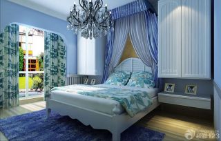 地中海风格小户型卧室床缦装饰图片