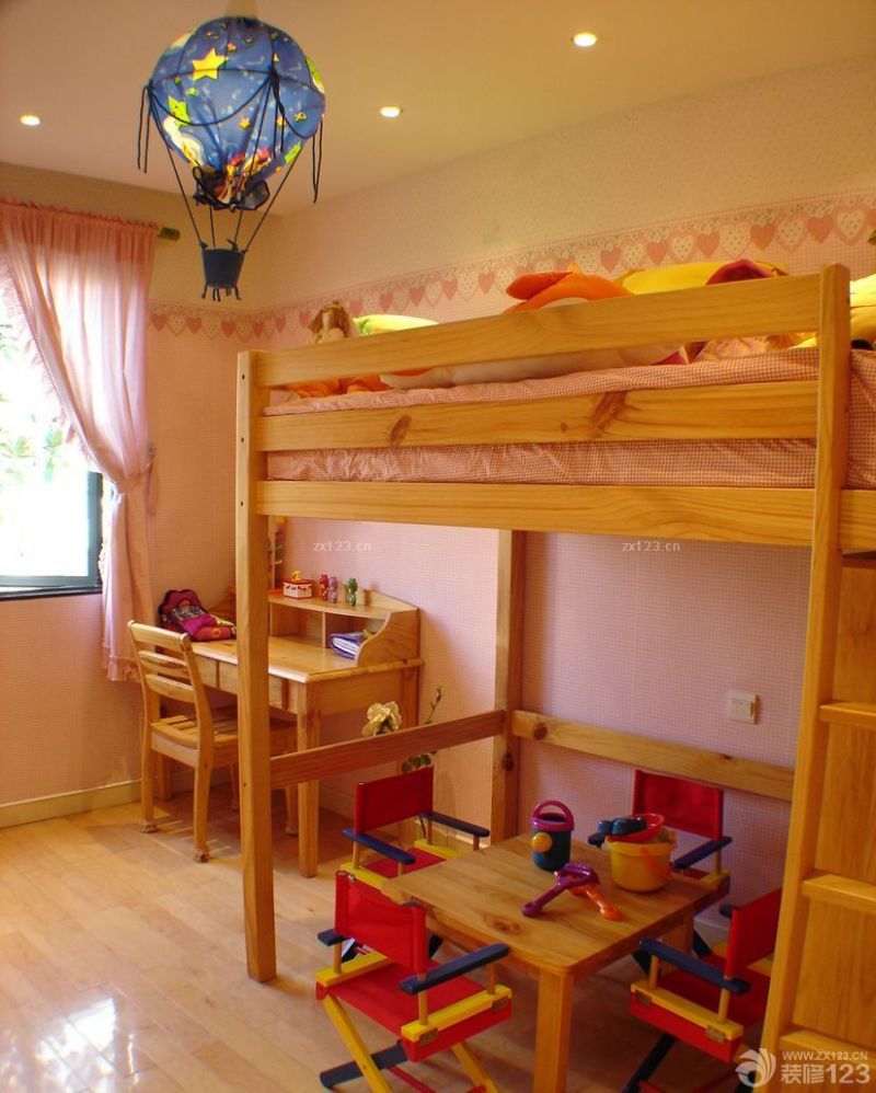 86平米小户型实木儿童床设计效果图欣赏