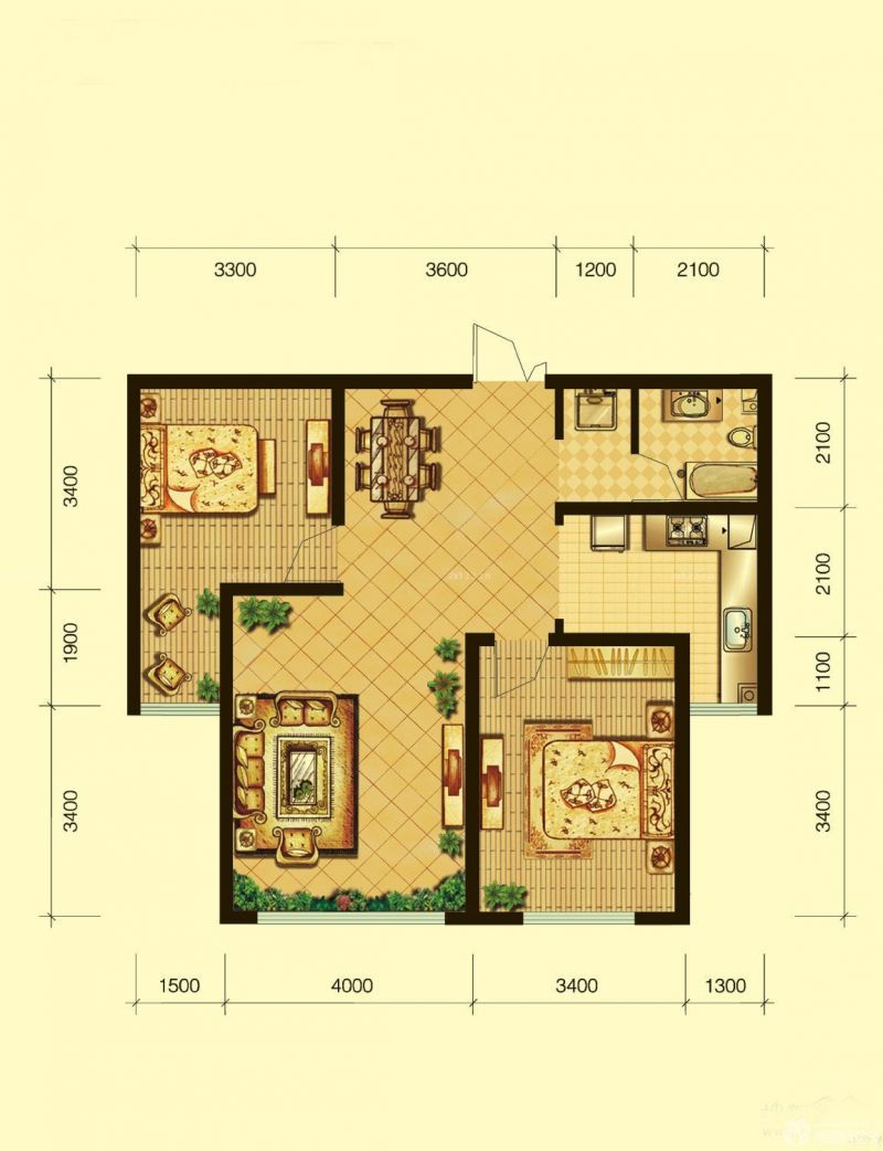 2023最新欧式风格120平米三层户型图