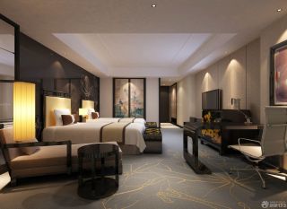 2023中式风格快捷酒店房间设计图片