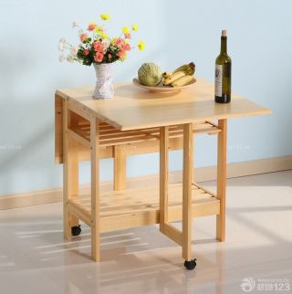 2023简约家居实木折叠餐桌设计效果图片
