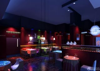 现代酒吧彩色灯光装饰设计图片