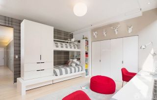 现代风格儿童房白色家具设计图片欣赏