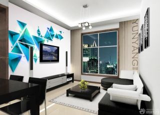 2023最新现代客厅电视背景墙彩绘效果图