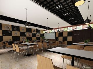 最新现代快餐店小餐桌设计装修效果图片大全