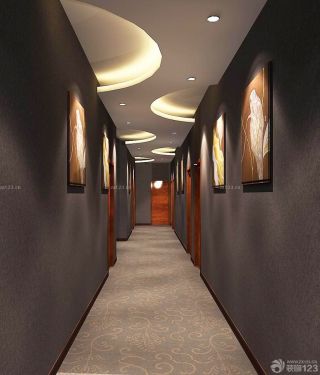 特色快捷酒店走廊装修设计图