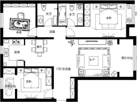 2023三居室户型图案例