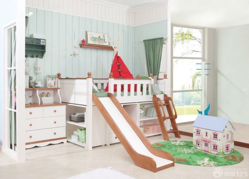 美式10平米儿童房儿童床设计图片