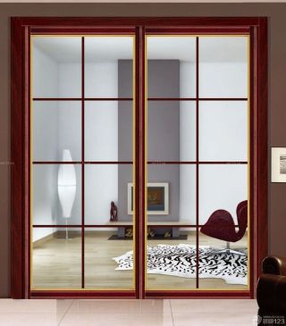 家装客厅隔断玻璃移动门设计装修效果图