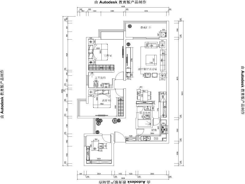 2023 三居室户型图案例