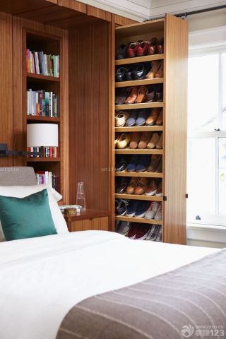 卧室木质隔断鞋柜设计效果图片大全