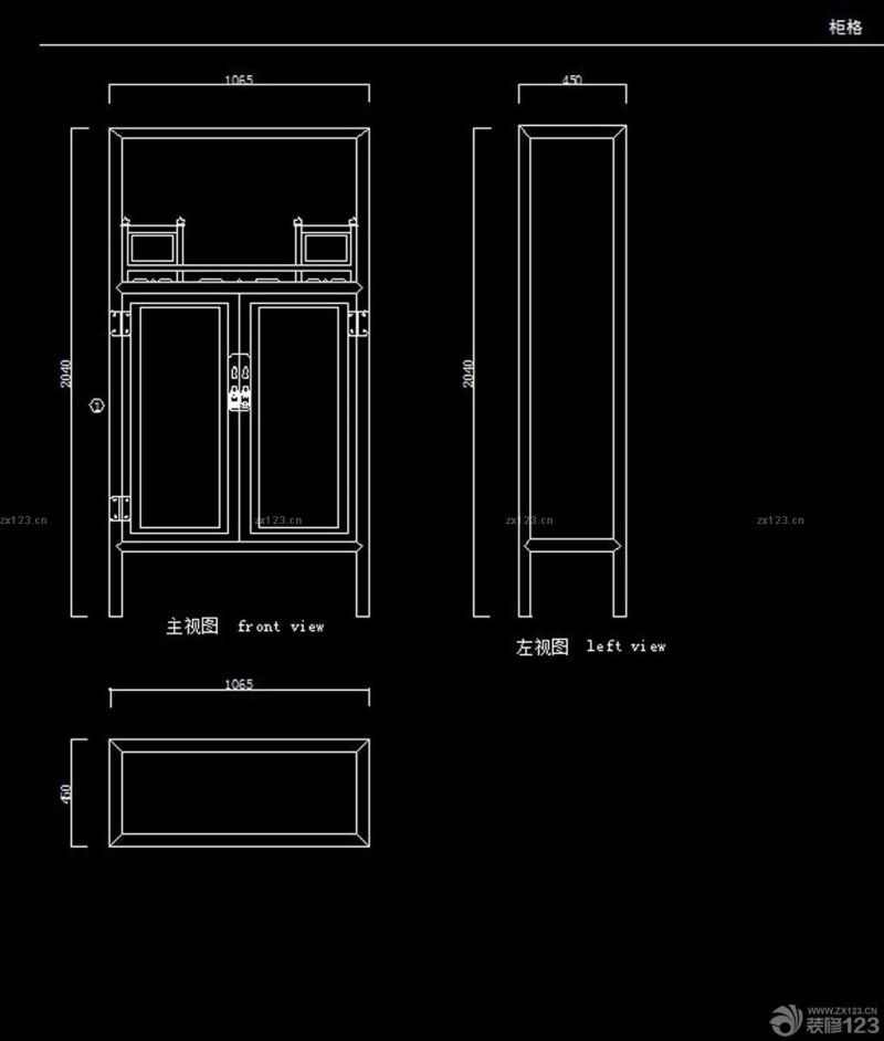 最新两开橱柜设计图纸