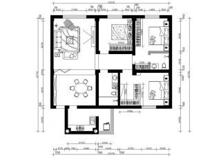 2023二室两厅农村自建一层房屋设计图纸