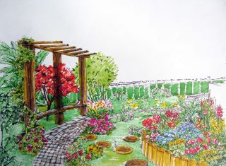 最新私家花园绿化景观手绘图片