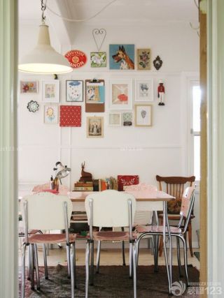 美式风格小户型餐厅背景墙房屋装修设计效果图欣赏