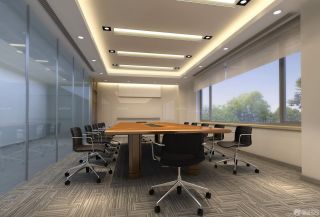 小型会议室办公室吊顶灯家具装修效果图