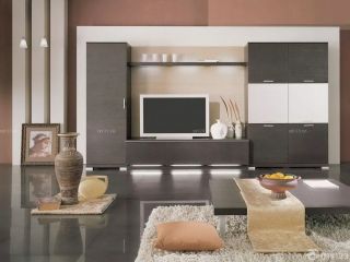 家装客厅黑色瓷砖贴图设计案例