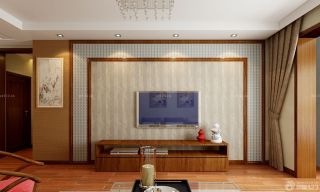 中式风格硅藻泥电视背景墙设计图片欣赏