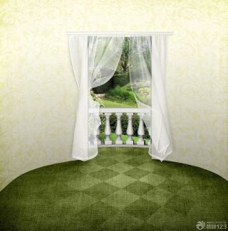简约欧式风格阳台窗帘设计图欣赏