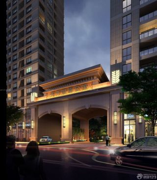 2023酒店式公寓住宅小区大门设计效果图
