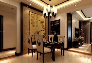 中式风格餐厅壁画设计效果图片