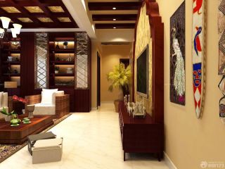2023东南亚风格客厅样板间装饰品效果图片