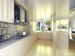 现代欧式小户型厨房橱柜瓷砖效果图片2023