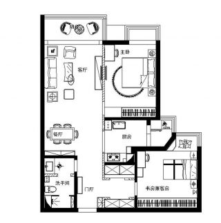 2023 142平最新三居室户型图设计案例