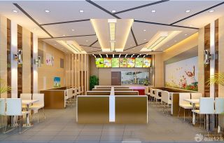 2023中式快餐店艺术吊顶装修设计图片大全