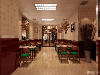 2023小型快餐店花朵壁纸装修风格效果图欣赏
