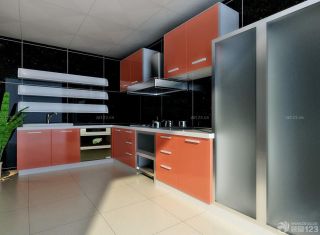 个性现代风格橙色橱柜设计效果图欣赏