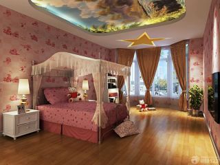 美式风格卧室墙纸室内装饰设计效果图片