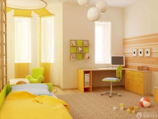 最新活力橙色儿童房窗帘布艺设计效果图欣赏