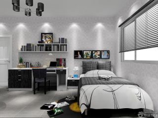 2023经典简约风格7平米卧室银色墙面装饰图大全
