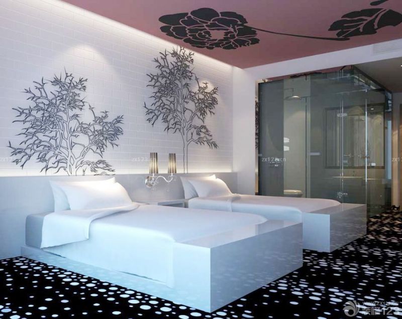 2023最新小型宾馆床头背景墙装修设计效果图欣赏