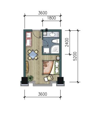 2023酒店式公寓30平米小户型平面图