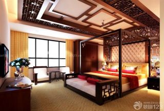 新中式风格酒店标准间装修效果图欣赏