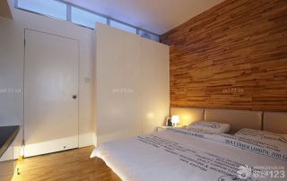 最新45平米小户型卧室隐形门背景墙装修设计图片