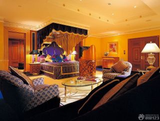 迪拜七星级酒店客房整体家具摆放效果图欣赏