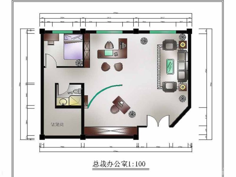 总裁办公室设计平面图