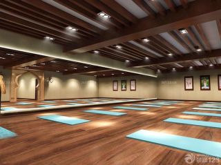 最新东南亚风格瑜伽会所木地板装饰图
