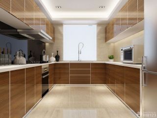 最新家装现代简约风格厨房砖砌橱柜装潢图