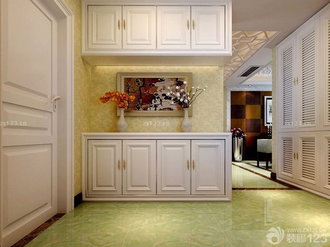 欧式风格入户花园玄关鞋柜效果图