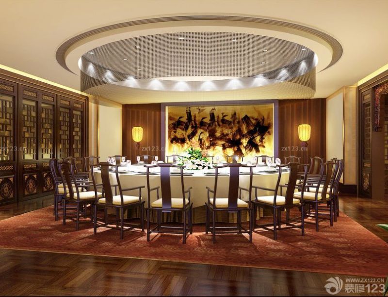 2025中式风格特色饭店包厢装修效果图大全
