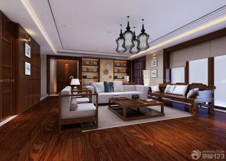 新中式风格客厅实木博古架设计案例大全