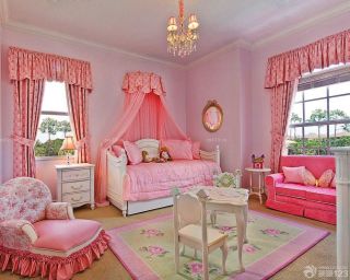 欧式儿童房女孩温馨卧室装修设计图片